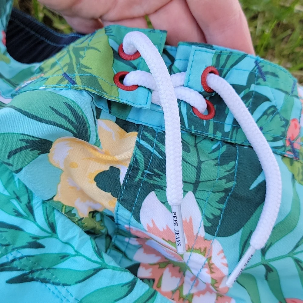 Pepe Jeans London Boys Tropical Floral Swim Trunks Board Shorts Size 16